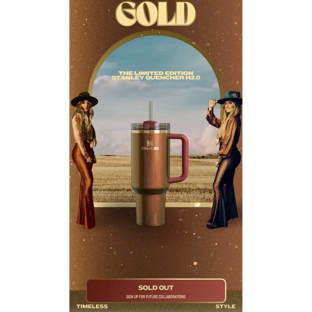 NIB Stanley x Lainey Wilson Country Gold Quencher Tumbler H2.0 40oz NEW. IN HAND
